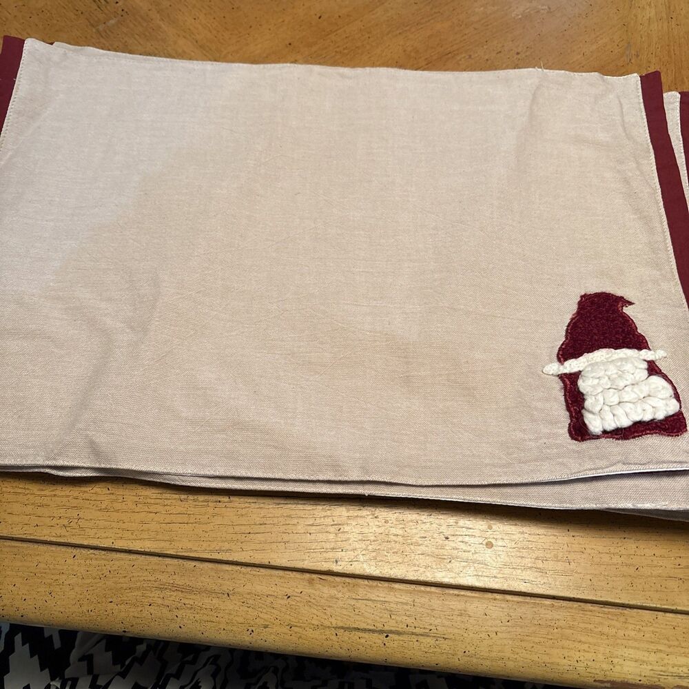 New 6 Santa Placemats Size 13” By 19”
